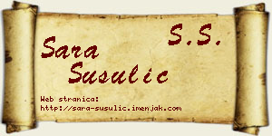 Sara Šušulić vizit kartica